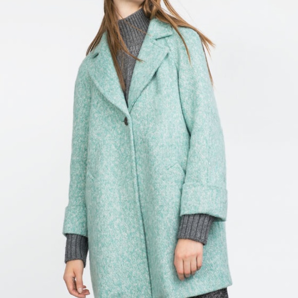 Zara Jackets & Blazers - Zara mint green peacoat mod oversized coat